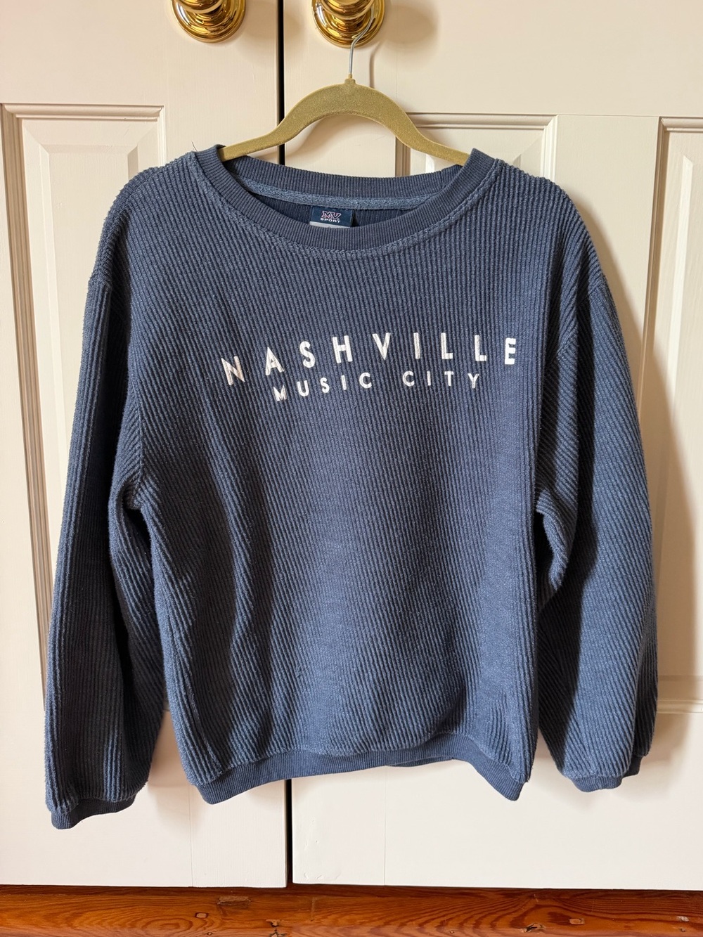 Nashville Music City Women's Crewneck Sweatshirt Pullover - Slate Blue